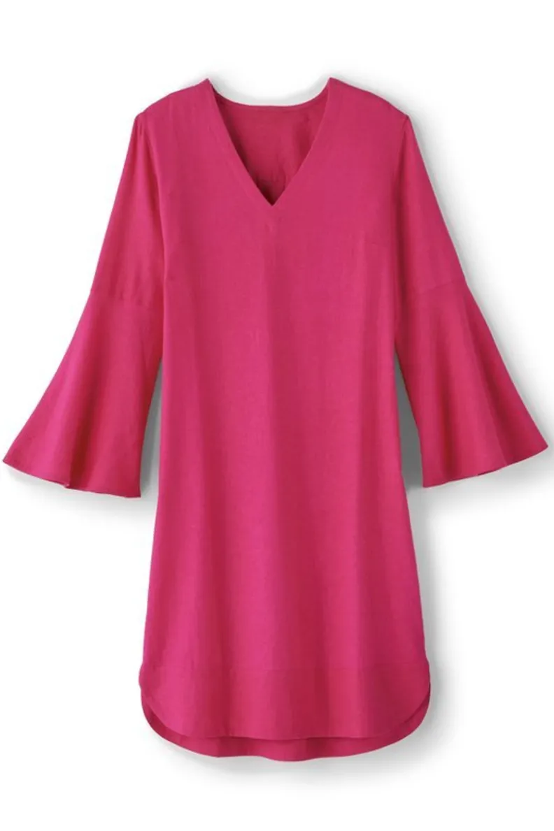 Vestido Soleil de Soft Surroundings - Tejido transpirable con mezcla de lino para look veraniego