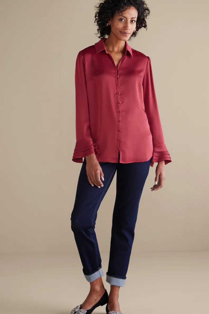 Blusa Versátil con Aire Sedoso - Elegancia Cotidiana en Diseño Exclusivo