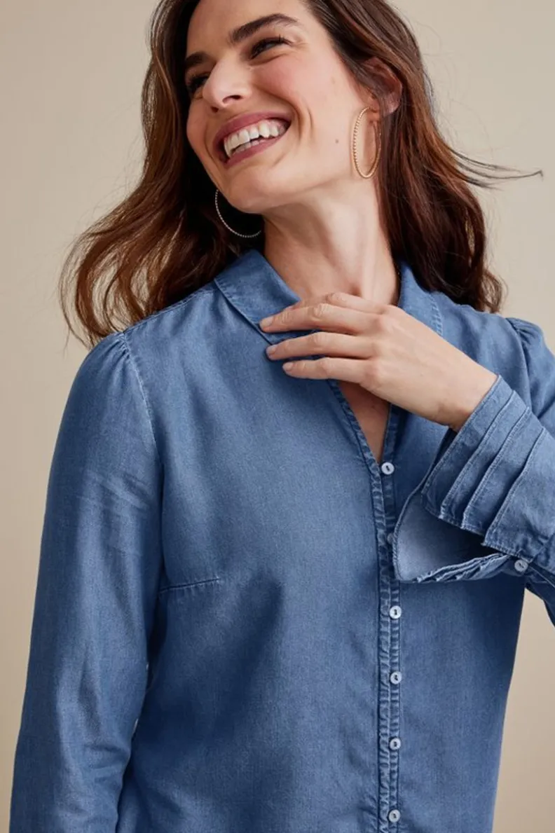 Camisa Relax Sonnet en Tencel™ - Tejido Chambray Ultra Suave - Colección Soft Surroundings