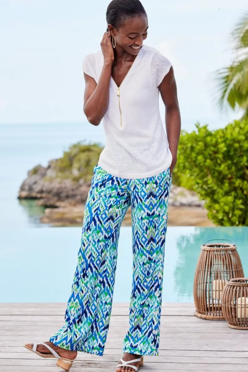 Pantalón veraniego de corte holgado en tejido transpirable de lino - Colección Sonoma by Soft Surroundings