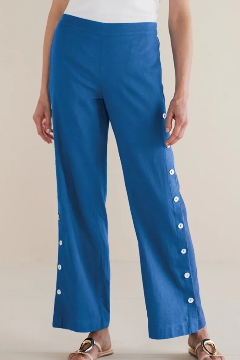 Pantalón veraniego de corte holgado en tejido transpirable de lino - Colección Sonoma by Soft Surroundings