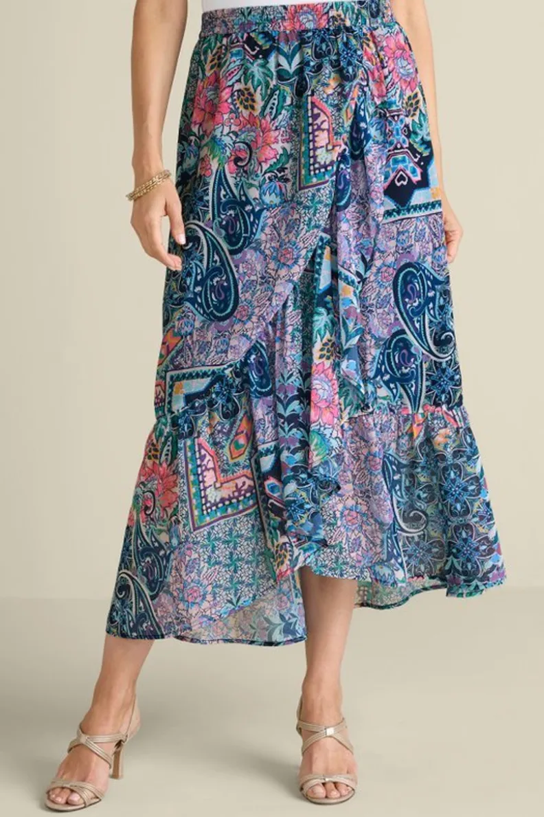 Falda Midilarga Sumarti en Tela Tapizada Safi - Diseño Cálido y Versátil de Soft Surroundings