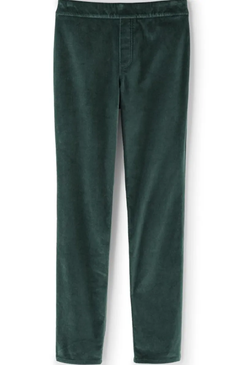 Pantalones Sutton en pana suave con cinturilla elástica - Corte delgado para elegancia diaria de Soft Surroundings