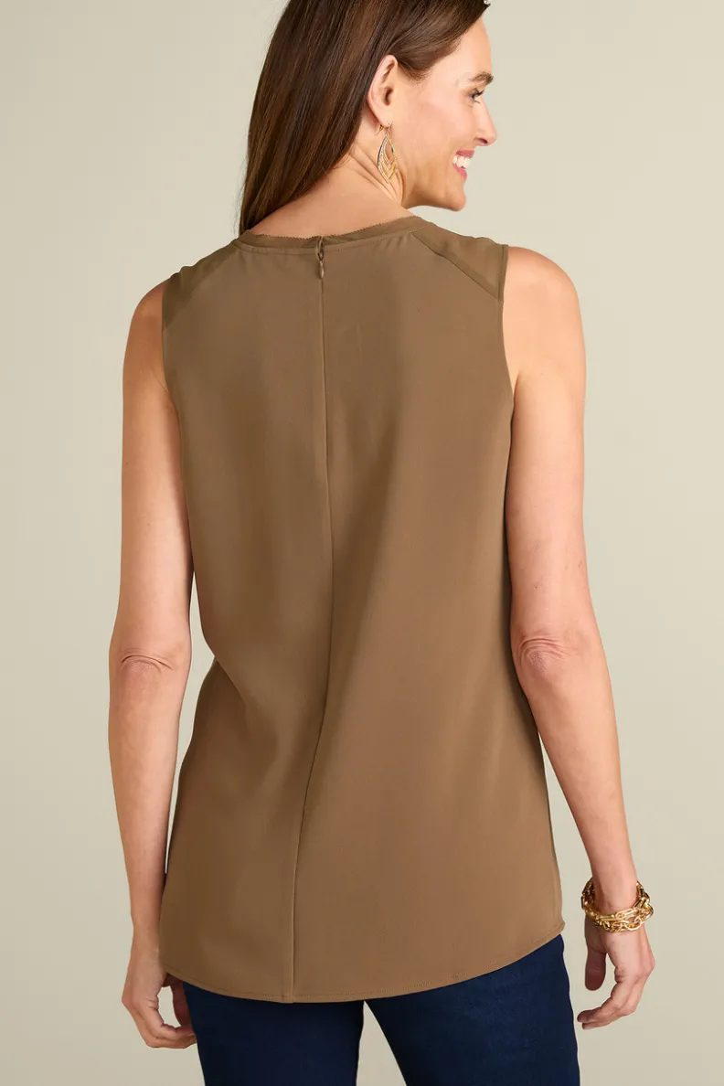 Túnica Teagan de Soft Surroundings - Blusa Holgada con Detalles en Punto para un Estilo Casual Sofisticado  

(Nota: Esta versión reorganiza elementos clave manteniendo la esencia original, incorpora términos descriptivos naturales como 