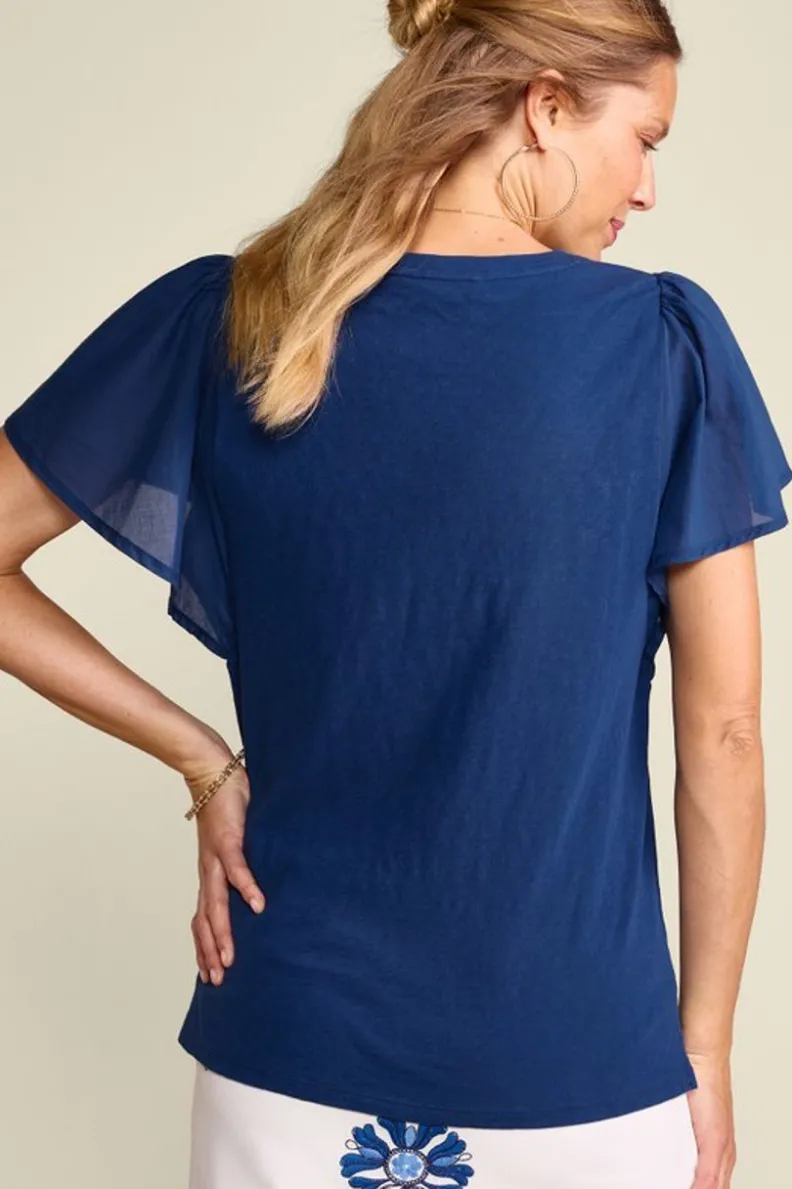 Blusa Tessa en Azul Patrimonio - Confort Suave para Outfits Diarios