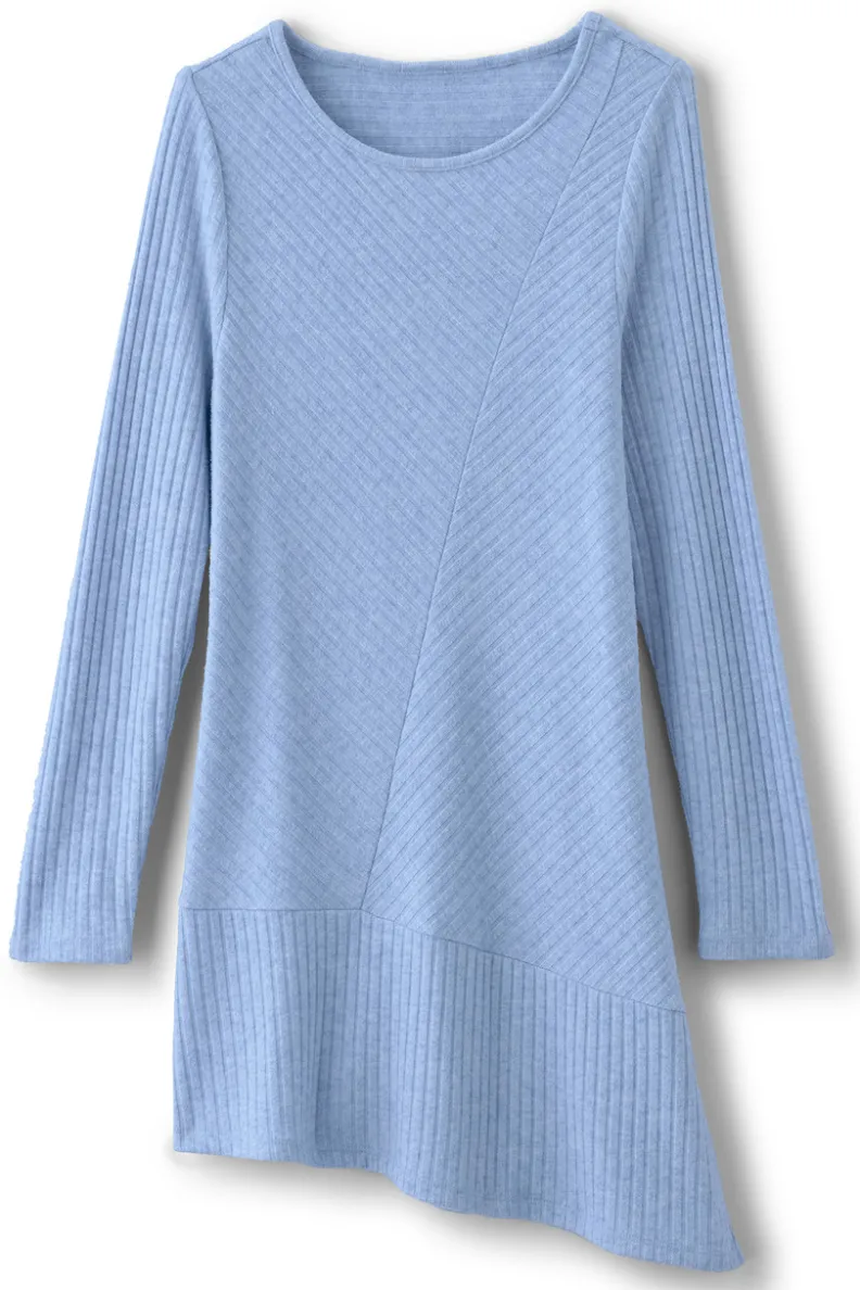 Sofisticada túnica asimétrica con textura artesanal - Blusa casual de corte moderno by Soft Surroundings