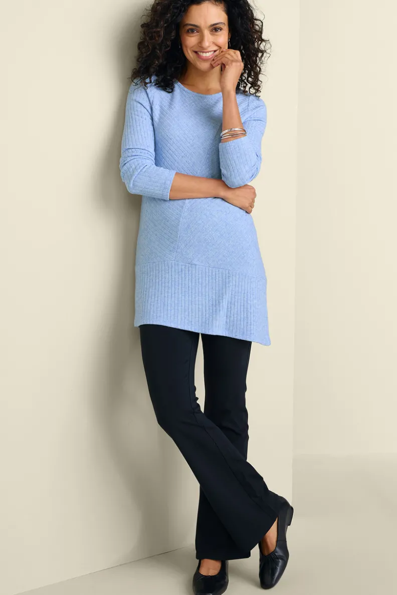 Sofisticada túnica asimétrica con textura artesanal - Blusa casual de corte moderno by Soft Surroundings