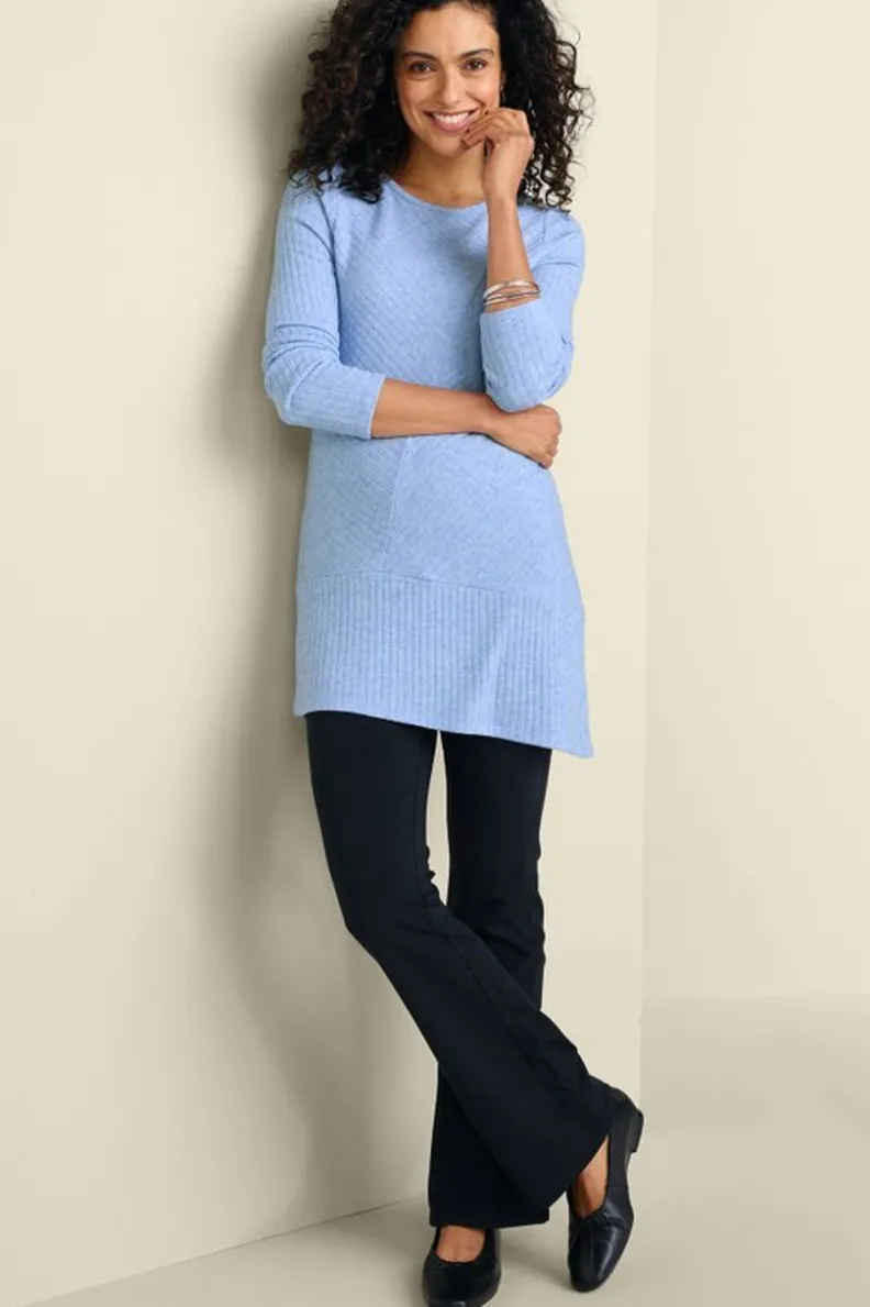 Sofisticada túnica asimétrica con textura artesanal - Blusa casual de corte moderno by Soft Surroundings