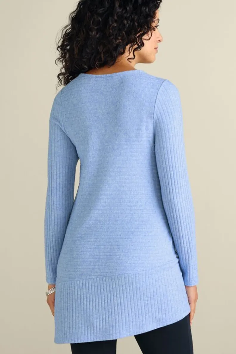 Sofisticada túnica asimétrica con textura artesanal - Blusa casual de corte moderno by Soft Surroundings
