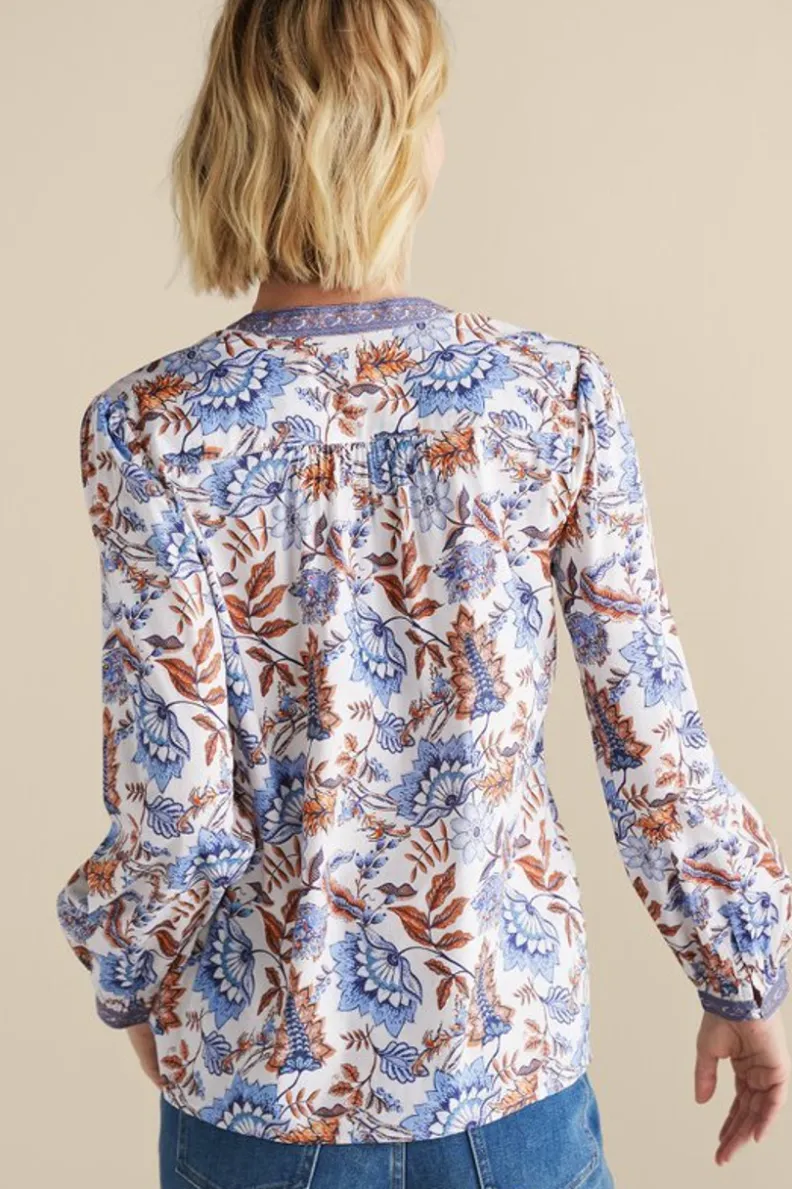 Blusa Casual Tracy en Mezclilla y Calicó - Soft Surroundings Colección Primavera