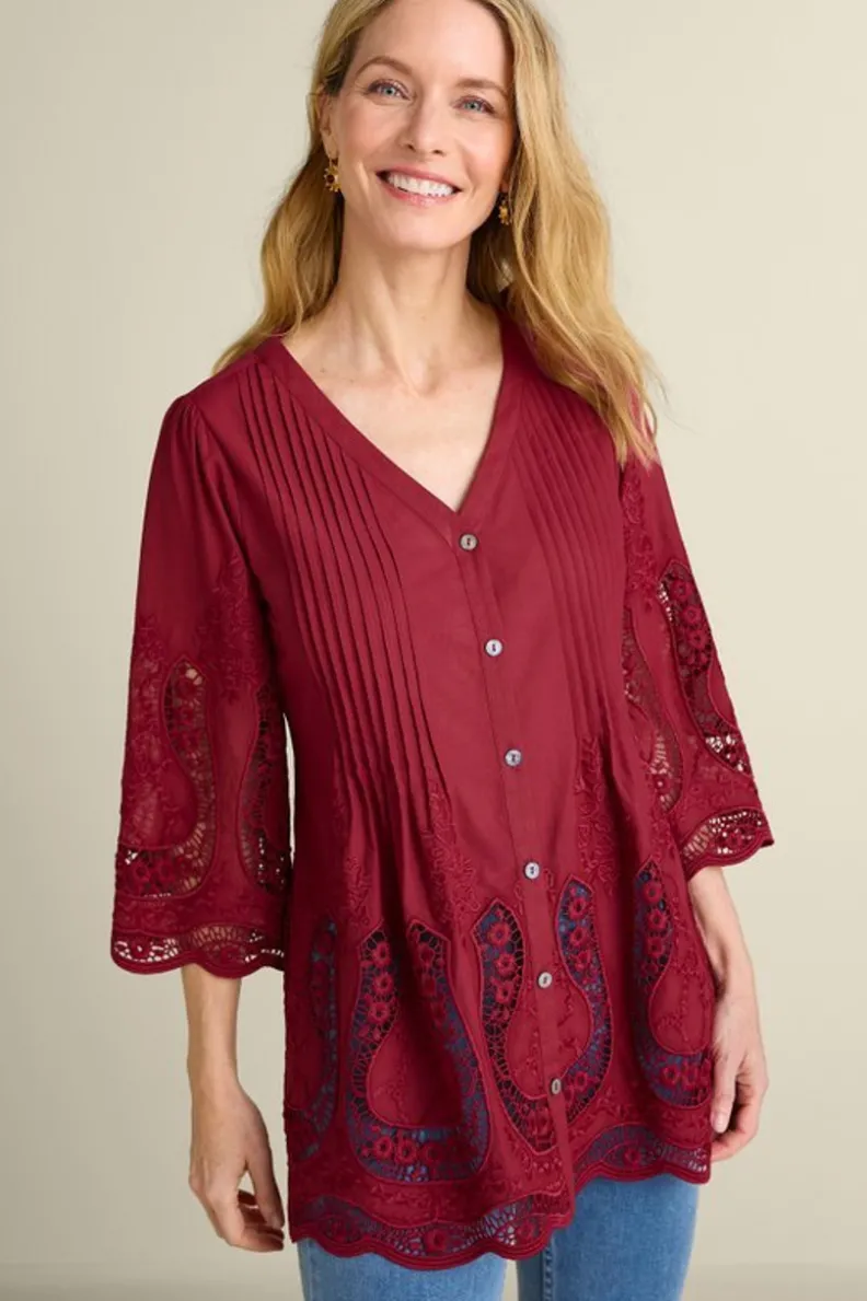 Blusa Trella con Detalle de Ojales - Estilo Aireado y Confort de Soft Surroundings