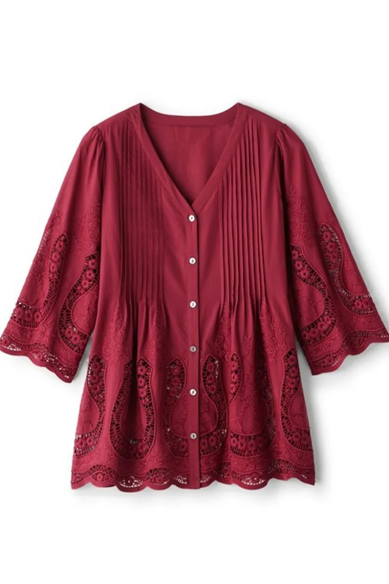 Blusa Trella con Detalle de Ojales - Estilo Aireado y Confort de Soft Surroundings