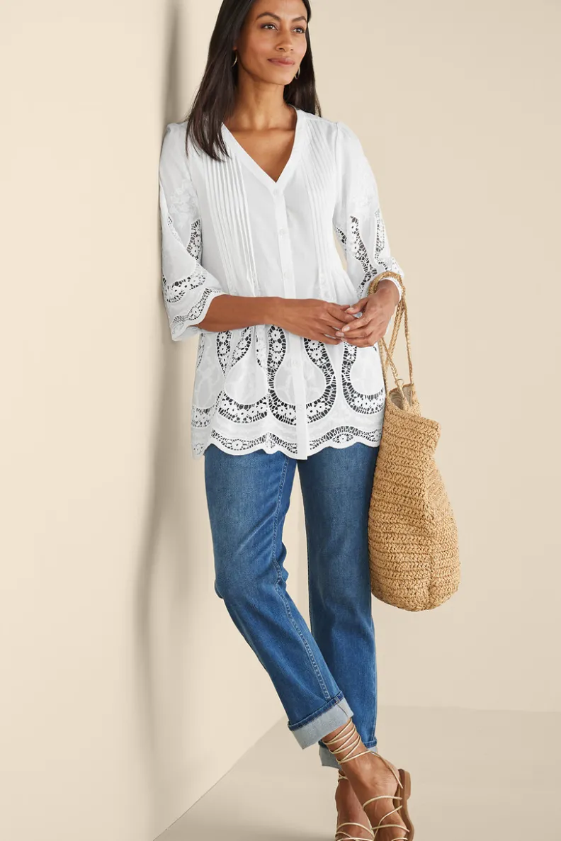 Blusa Trella con Detalle de Ojales - Estilo Aireado y Confort de Soft Surroundings
