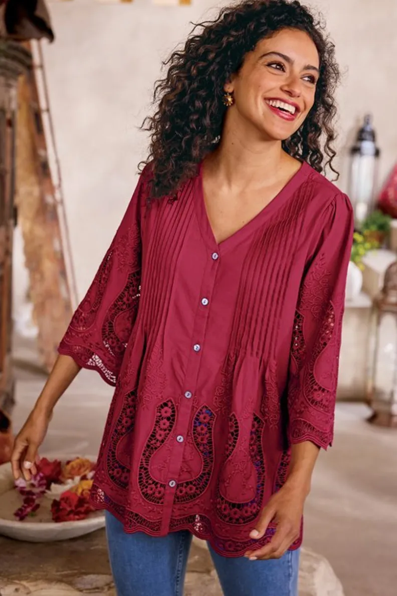 Blusa Trella con Detalle de Ojales - Estilo Aireado y Confort de Soft Surroundings