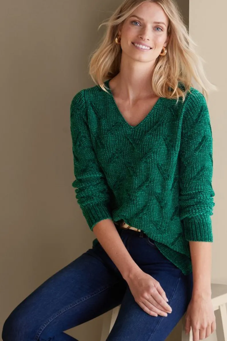 Suéteres de Invierno - Trina Chenille Ultra Suave para Mujer | Abrigos Cálidos con Tejido Premium | Colección Soft Surroundings