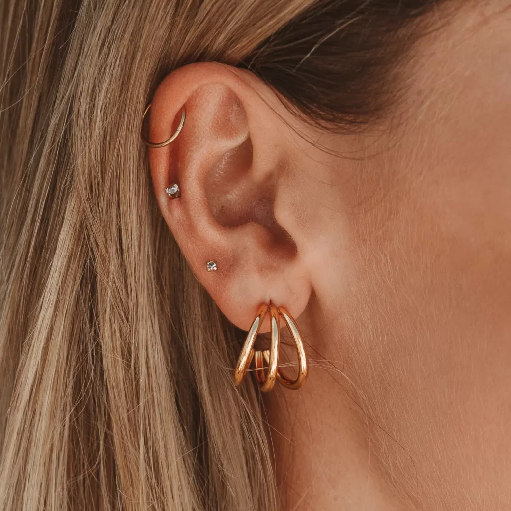 Aros Triples Deslumbrantes | Joyería Atolea - Diseño Exclusivo en Tendencia