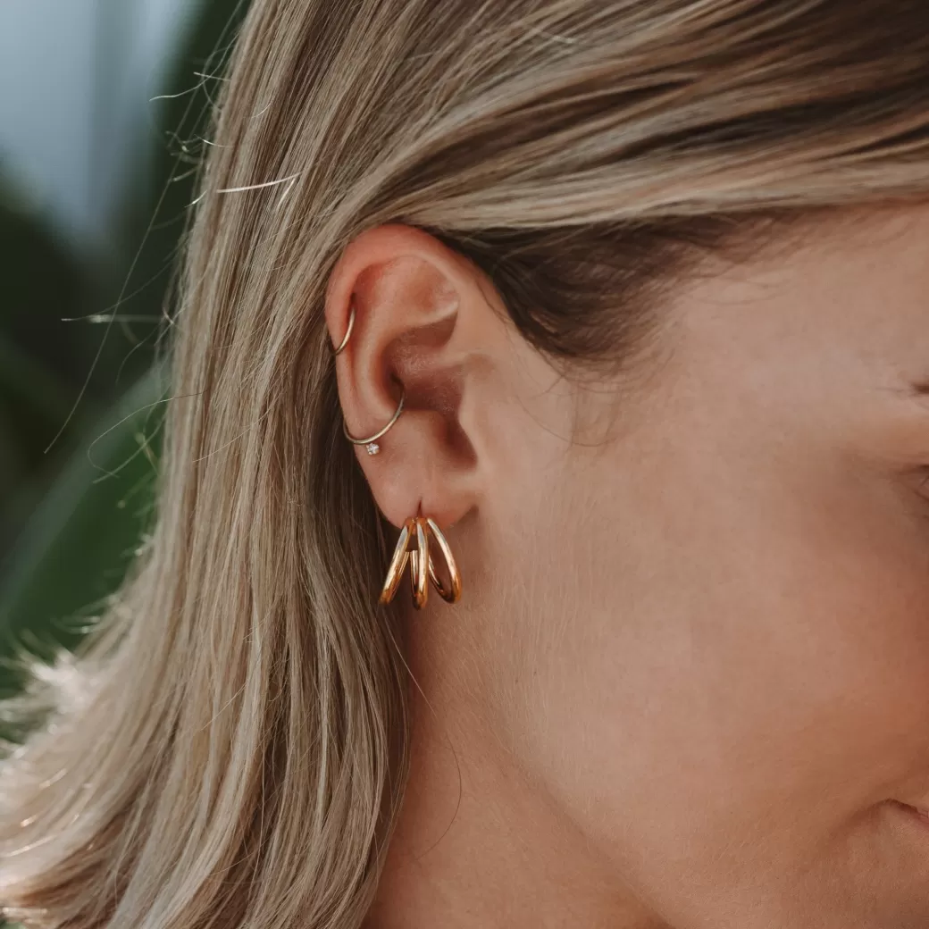 Aros Triples Deslumbrantes | Joyería Atolea - Diseño Exclusivo en Tendencia