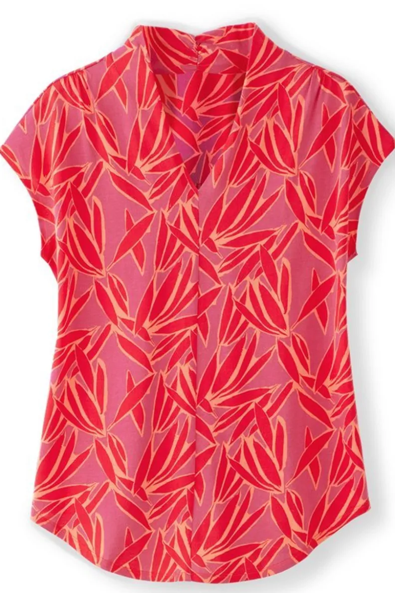 Blusa Hawaiana Crepuscular con Estampado Exótico - Diseño Cómodo de Soft Surroundings