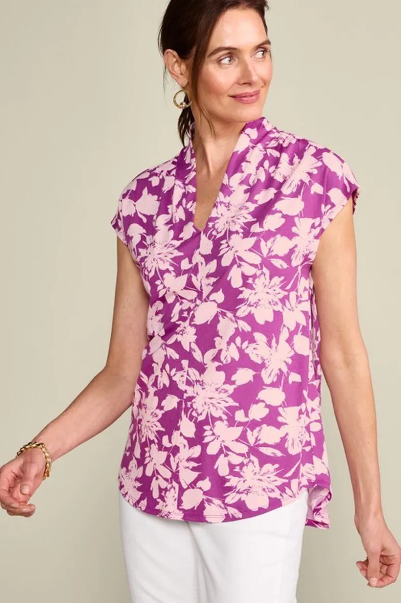 Blusa Hawaiana Crepuscular con Estampado Exótico - Diseño Cómodo de Soft Surroundings