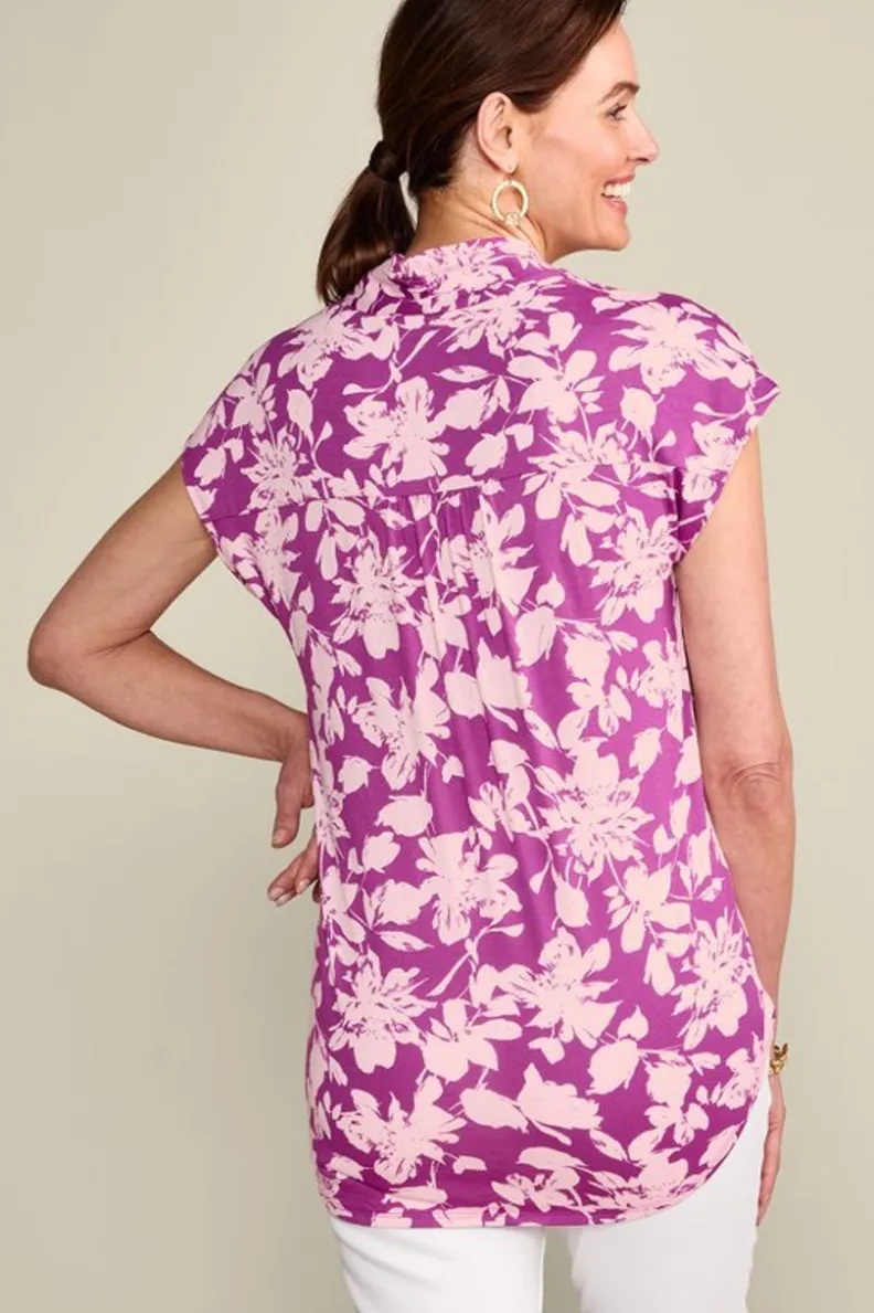 Blusa Hawaiana Crepuscular con Estampado Exótico - Diseño Cómodo de Soft Surroundings