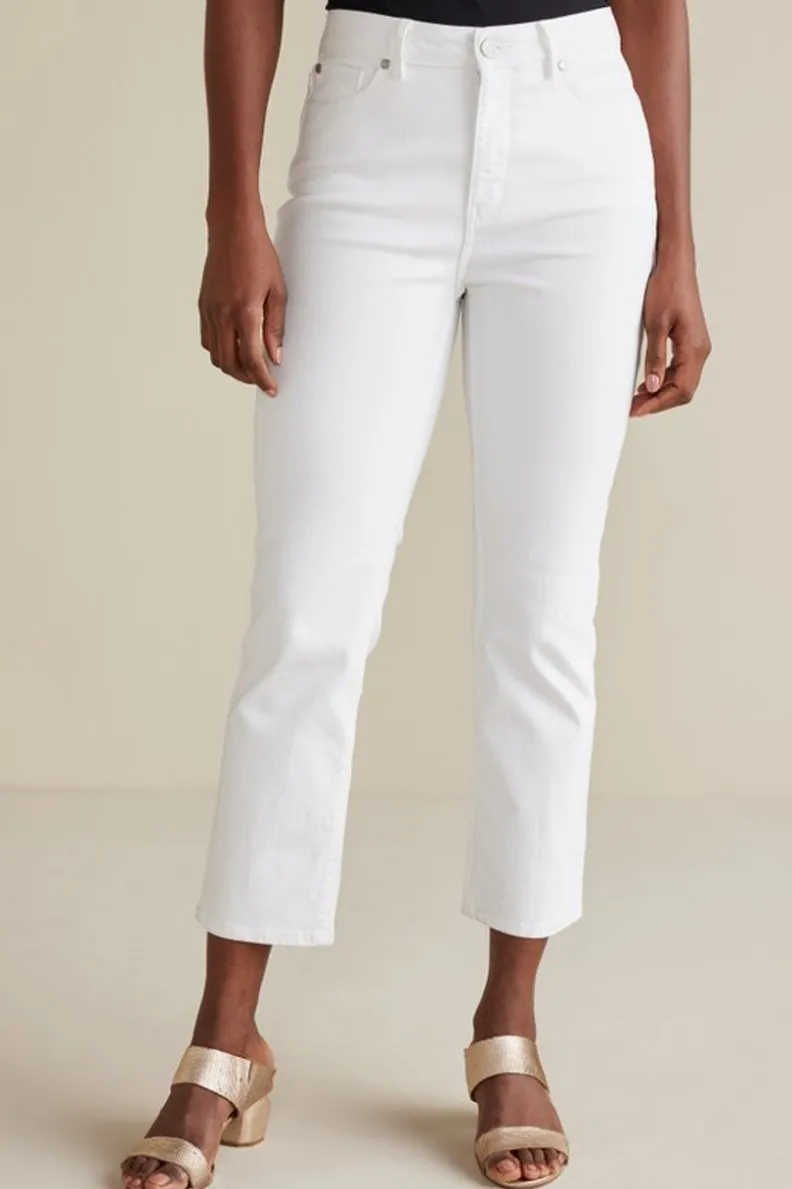 Vaqueros Soft Surroundings: Corte Slim en Denim Premium con Detalle Crop para un Estilo Moderno y Cómodo