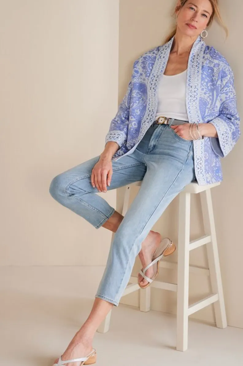 Vaqueros Soft Surroundings: Corte Slim en Denim Premium con Detalle Crop para un Estilo Moderno y Cómodo