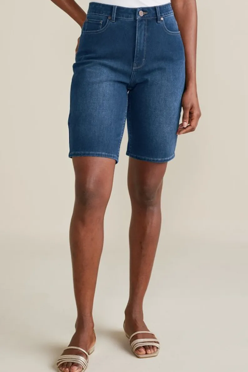 Shorts Vaqueros Slim Lavado Mareas Azules - Denim Ultra Suave con Ajuste Perfecto para Tú Dia Casual