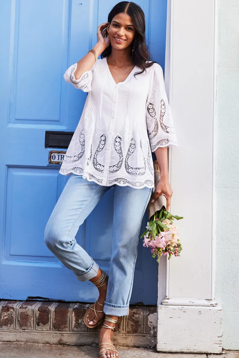 Jeans Soft Surroundings: Vaqueros Rectos en Denim Ultraconfort - Estilo Clásico que Acompaña Tu Movimiento