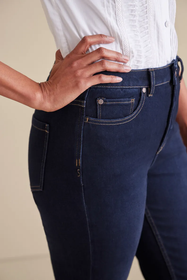Jeans Soft Surroundings: Vaqueros Rectos en Denim Ultraconfort - Estilo Clásico que Acompaña Tu Movimiento