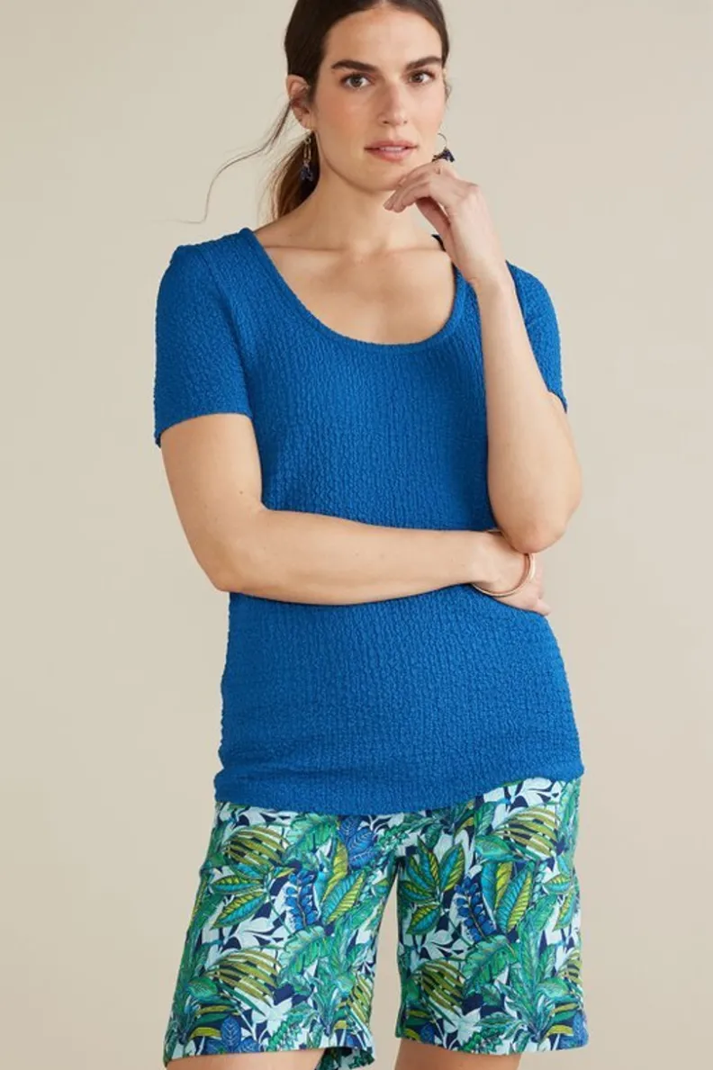 Blusa Ursula en Punto Suave - Zafiro Brillante | Soft Surroundings Collection