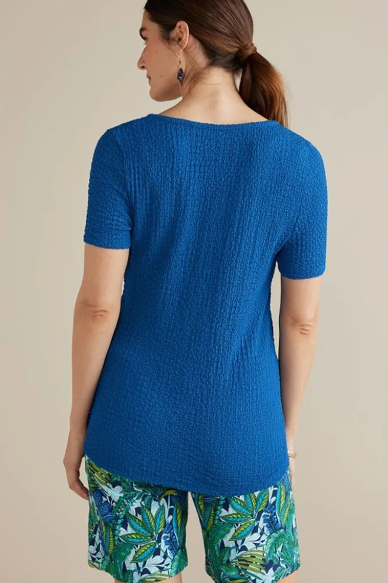 Blusa Ursula en Punto Suave - Zafiro Brillante | Soft Surroundings Collection