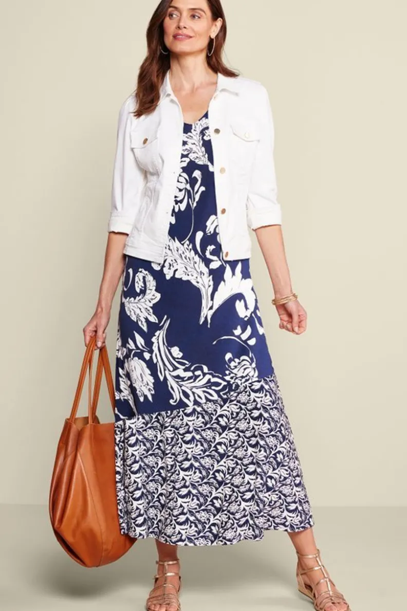 Vestido Largo Vaila con Toque Oceánico - Diseño Azores y Pañuelo Aéreo de Soft Surroundings