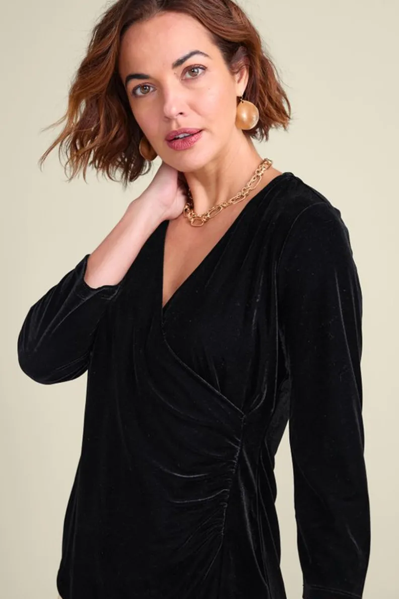 Jersey Alyssa en Terciopelo Suave - Diseño Cálido con Detalles de Punto Elegante