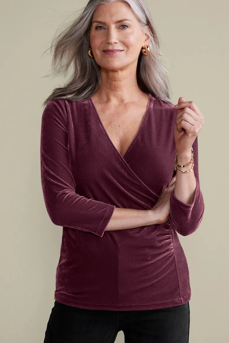 Jersey Alyssa en Terciopelo Suave - Diseño Cálido con Detalles de Punto Elegante