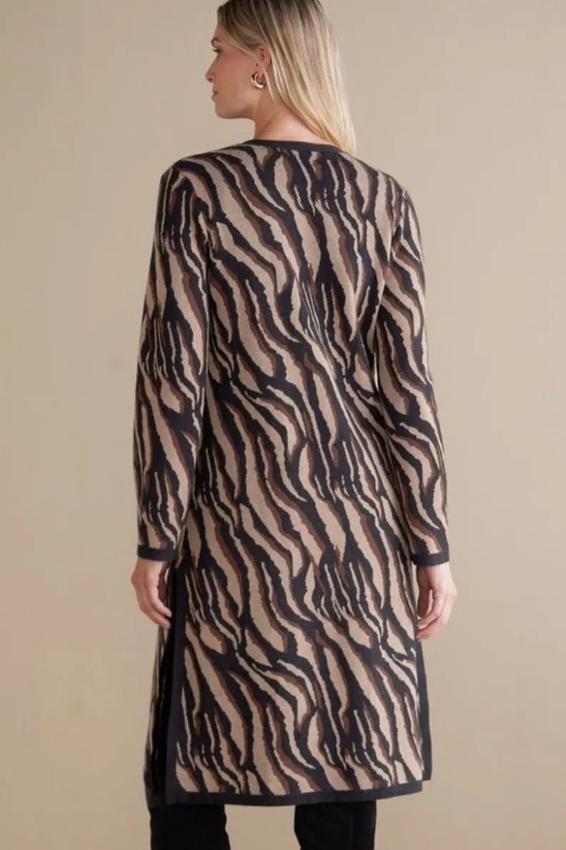 Chaquetón Veronica de Tejido Jacquard - Estampado Animal en Tonos Neutros | Colección Cálida Soft Surroundings