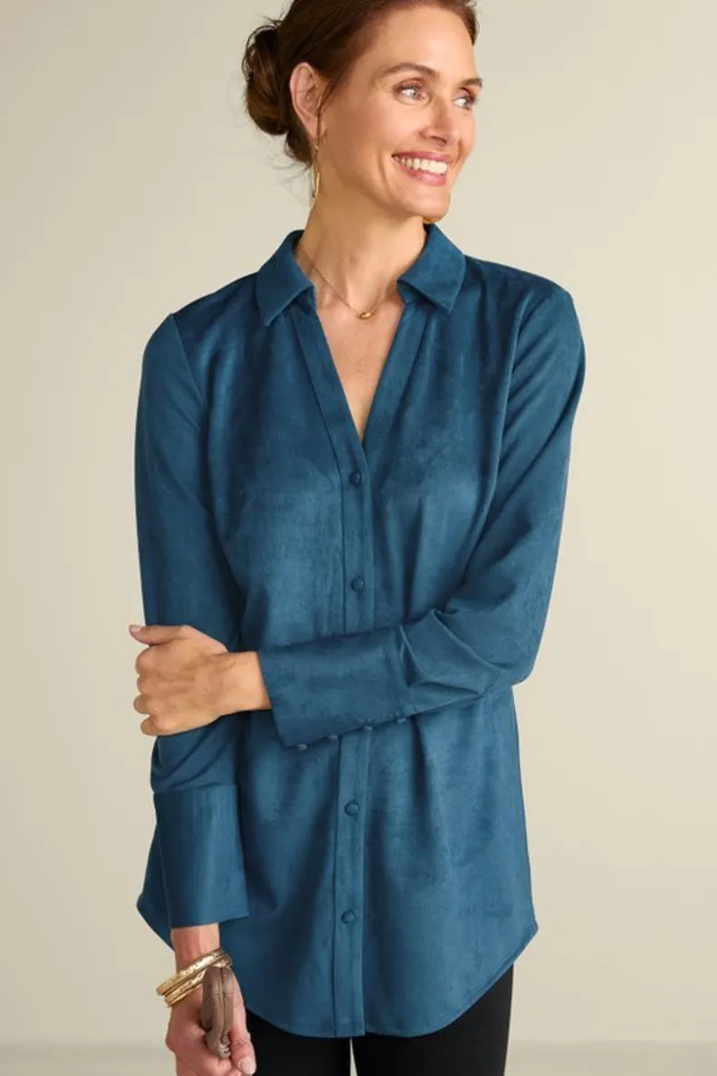 Vibrante Túnica en Ecopiel Suave Vida - Colección Otoño-Invierno by Tops & Soft Surroundings, Conforto y Estilo en Diseño Versátil
