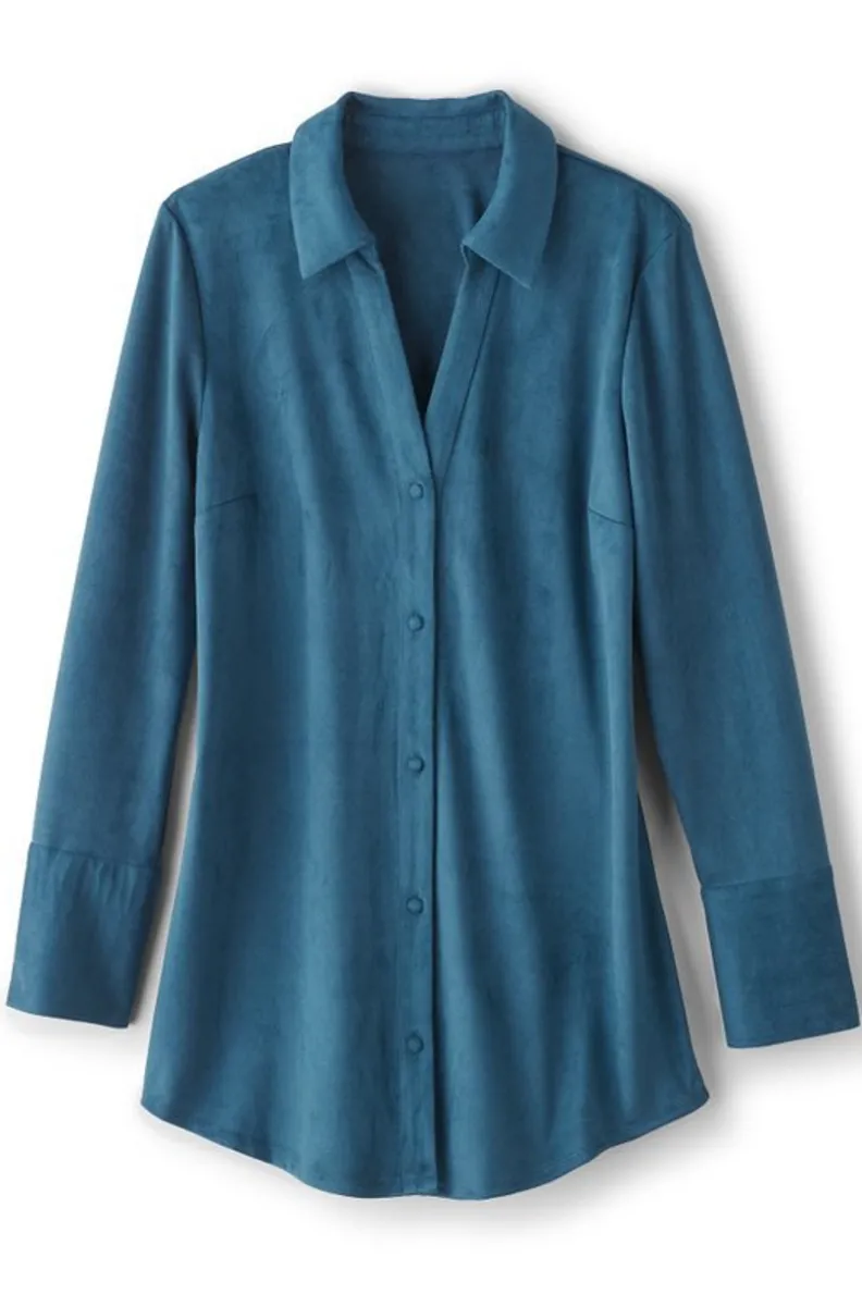 Vibrante Túnica en Ecopiel Suave Vida - Colección Otoño-Invierno by Tops & Soft Surroundings, Conforto y Estilo en Diseño Versátil
