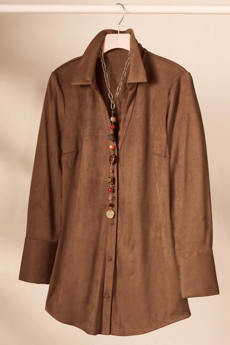Vibrante Túnica en Ecopiel Suave Vida - Colección Otoño-Invierno by Tops & Soft Surroundings, Conforto y Estilo en Diseño Versátil