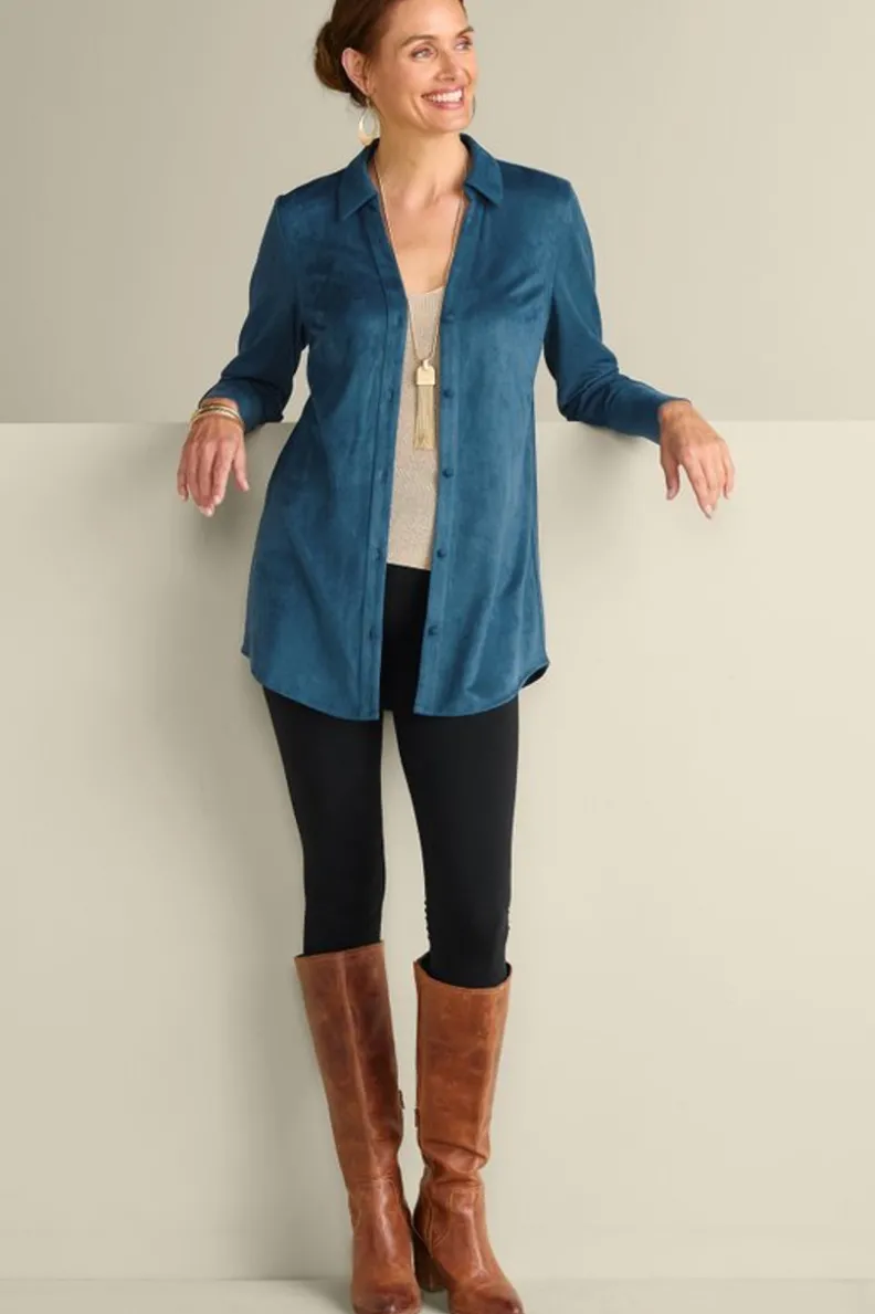 Vibrante Túnica en Ecopiel Suave Vida - Colección Otoño-Invierno by Tops & Soft Surroundings, Conforto y Estilo en Diseño Versátil