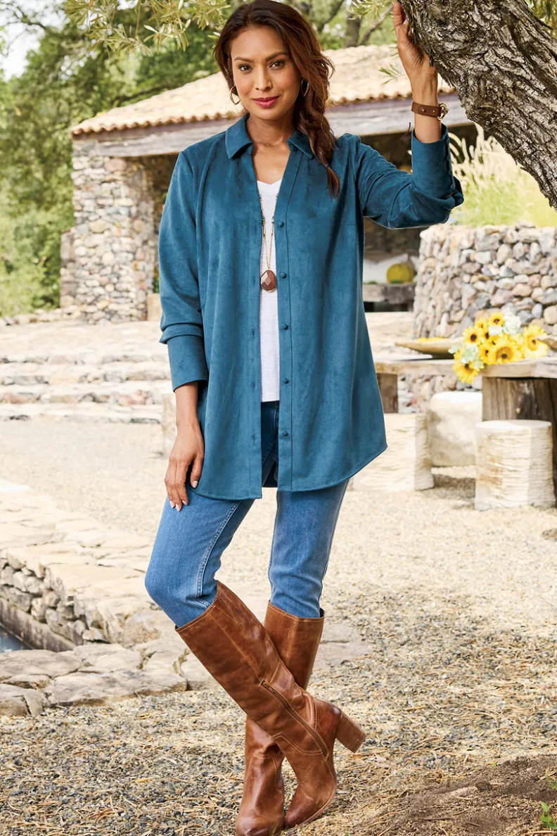 Vibrante Túnica en Ecopiel Suave Vida - Colección Otoño-Invierno by Tops & Soft Surroundings, Conforto y Estilo en Diseño Versátil
