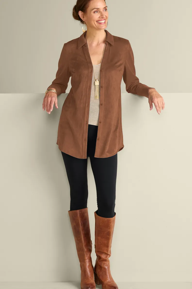 Vibrante Túnica en Ecopiel Suave Vida - Colección Otoño-Invierno by Tops & Soft Surroundings, Conforto y Estilo en Diseño Versátil