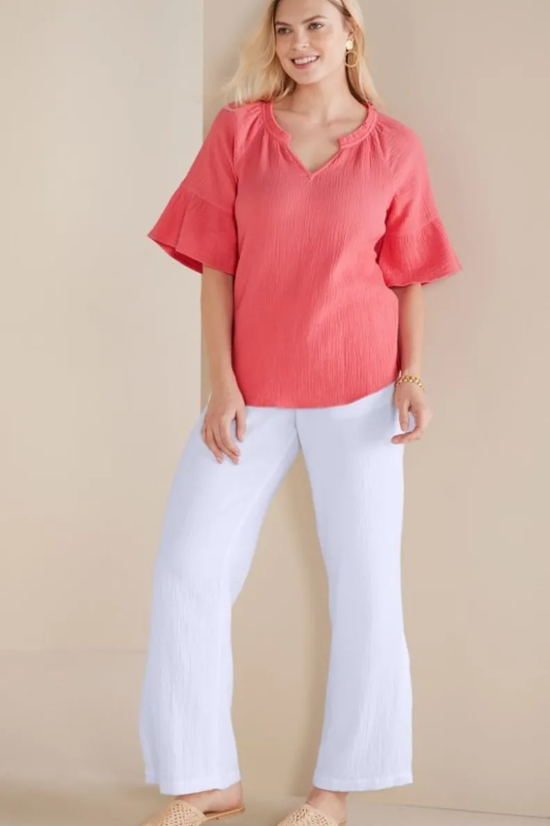Jersey Suave de Gasilla Vinka en Coral Atardecer - Tops Entornos Cálidos