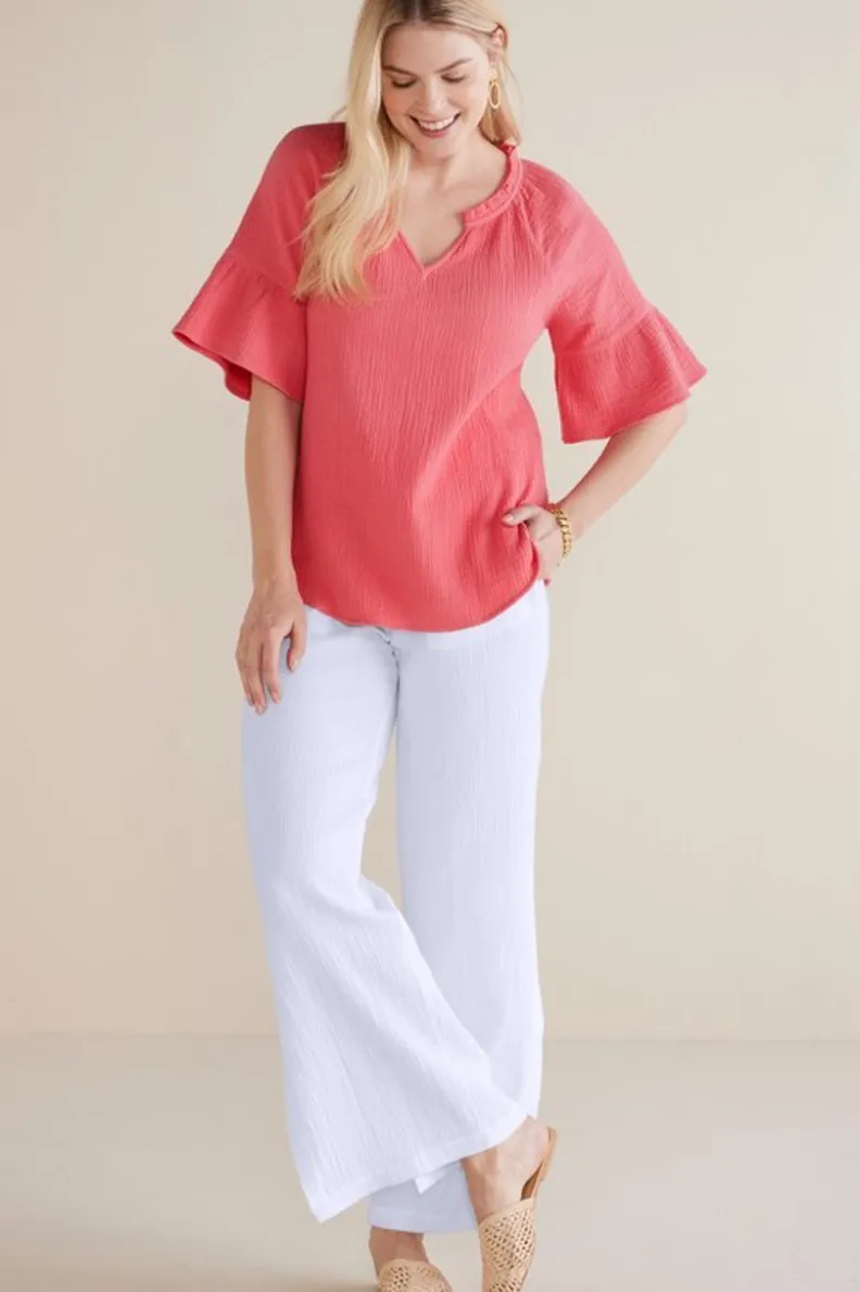 Jersey Suave de Gasilla Vinka en Coral Atardecer - Tops Entornos Cálidos