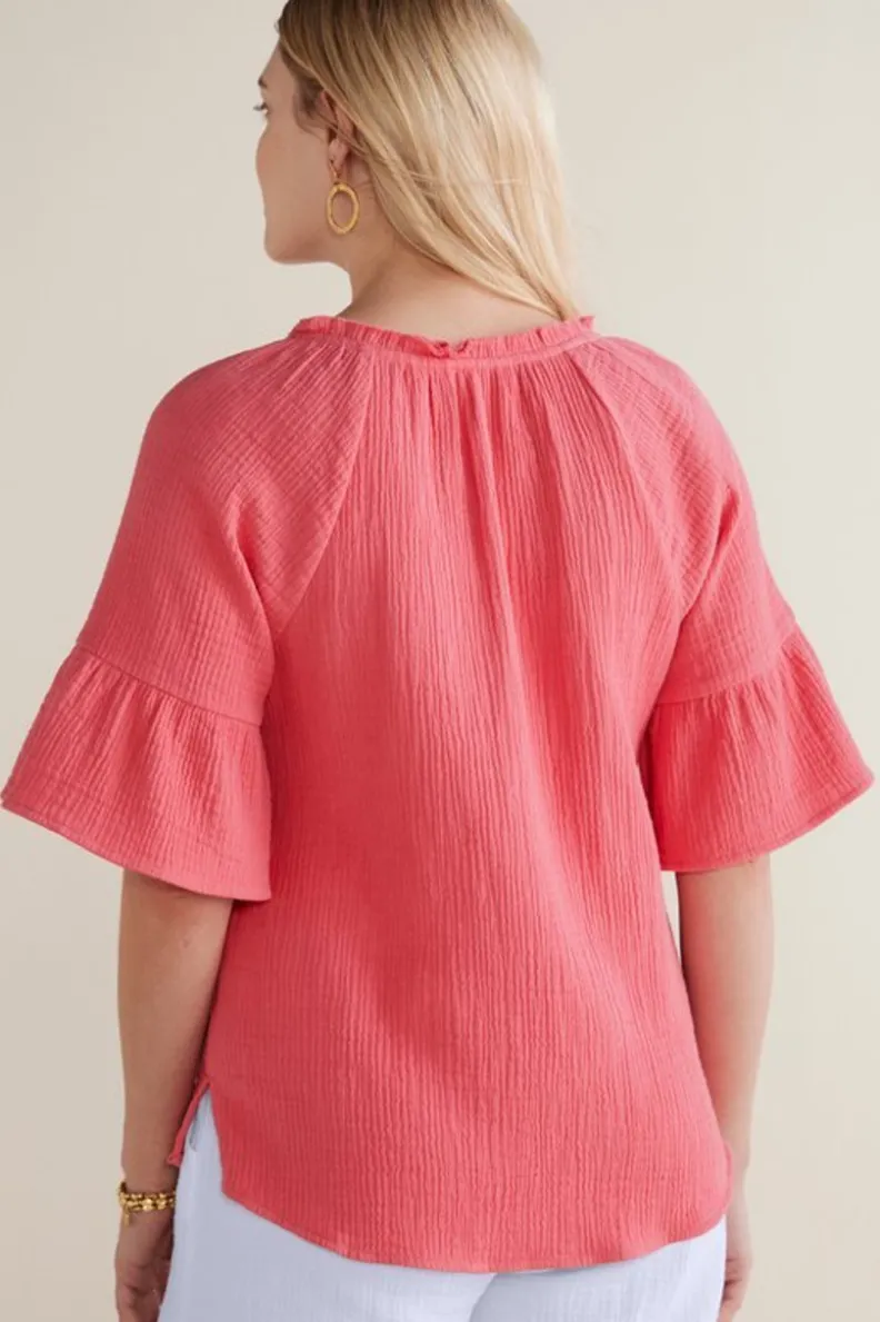 Jersey Suave de Gasilla Vinka en Coral Atardecer - Tops Entornos Cálidos