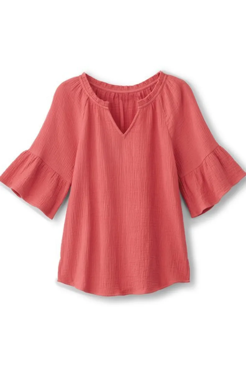 Jersey Suave de Gasilla Vinka en Coral Atardecer - Tops Entornos Cálidos