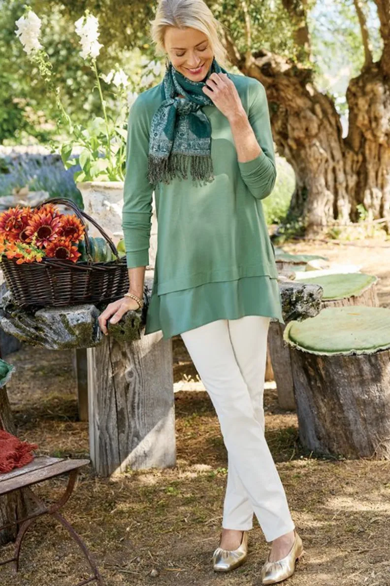 Túnica Willa de capas fluidas - Prenda versátil para looks casuales (Colección Otoño 2023, diseño suave de Soft Surroundings)