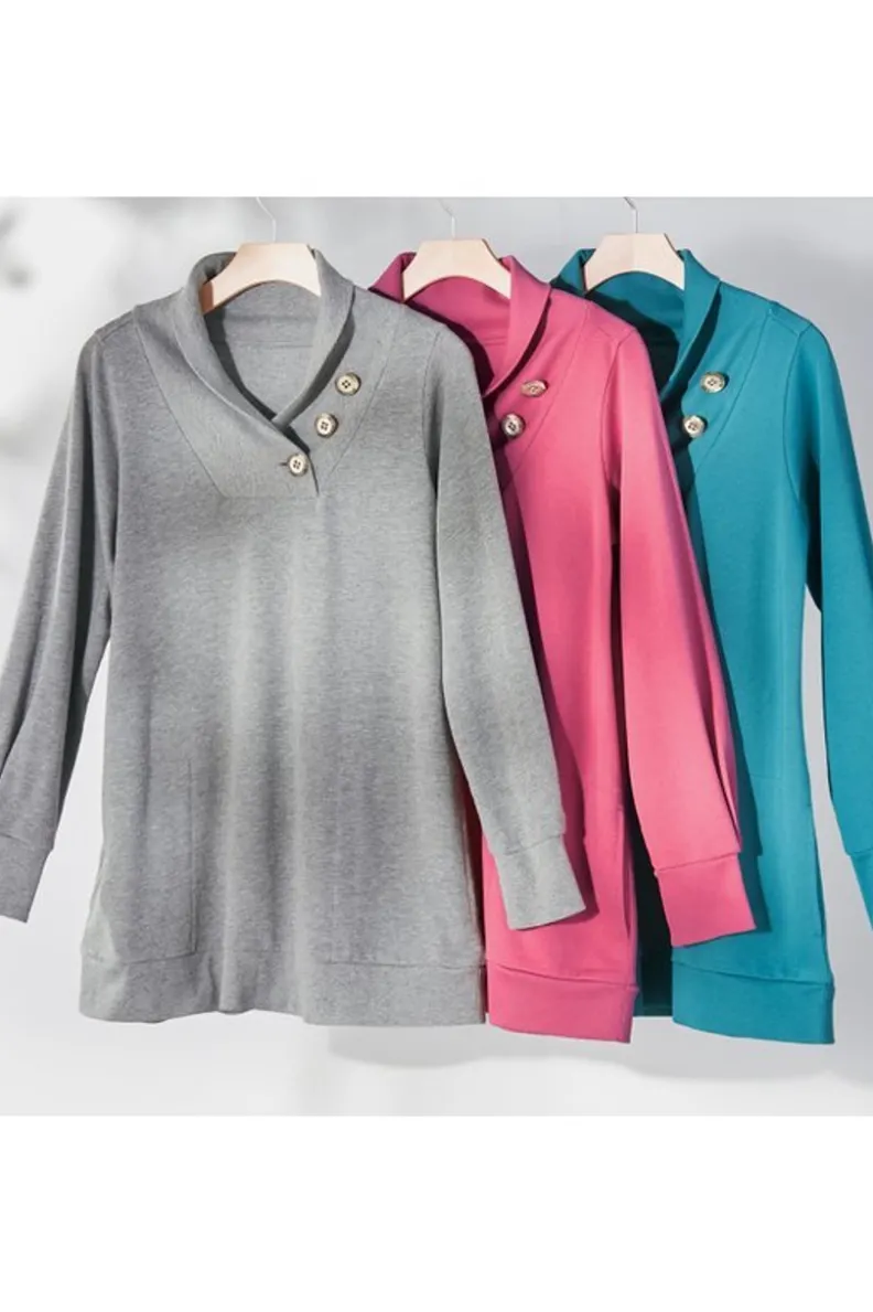 Winifred Jersey Acogedor Tops-Soft: Tejido Suave en Tono Canela